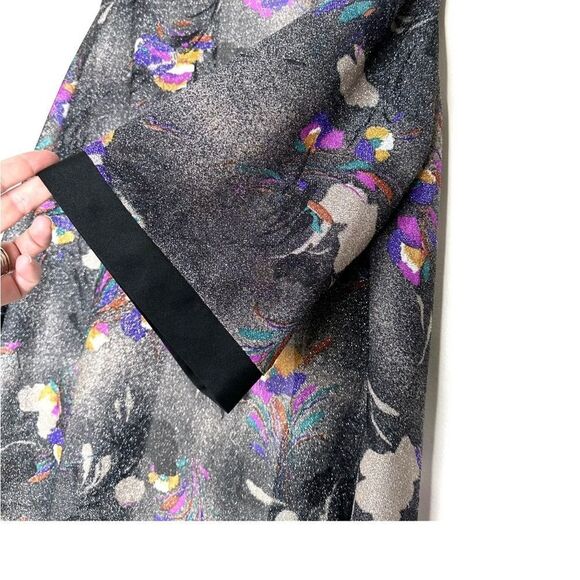 Vintage Edith Martin California Open Front Sheer Metallic Floral Cardigan Shaw - Picture 4 of 8